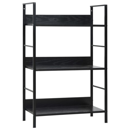 vidaXL Bücherregal 3 Regalböden Schwarz 60×27,6×90,5 cm Holzwerkstoff