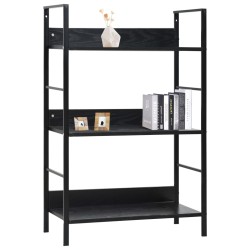 vidaXL Bücherregal 3 Regalböden Schwarz 60×27,6×90,5 cm Holzwerkstoff