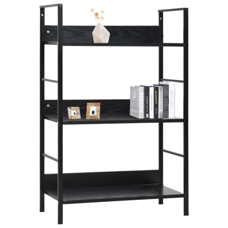vidaXL Bücherregal 3 Regalböden Schwarz 60×27,6×90,5 cm Holzwerkstoff