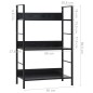 vidaXL Bücherregal 3 Regalböden Schwarz 60×27,6×90,5 cm Holzwerkstoff vidaXL Bücherregal 3 Regalböden Schwarz 60×27,6×90,5 cm Holzwerkstoff