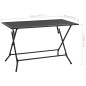 vidaXL Klapptisch Mesh 120x60x72 cm Stahl Anthrazit vidaXL Klapptisch Mesh 120x60x72 cm Stahl Anthrazit
