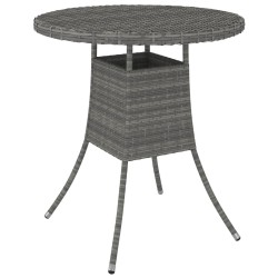 vidaXL Gartentisch Grau 70x70x73 cm Poly Rattan