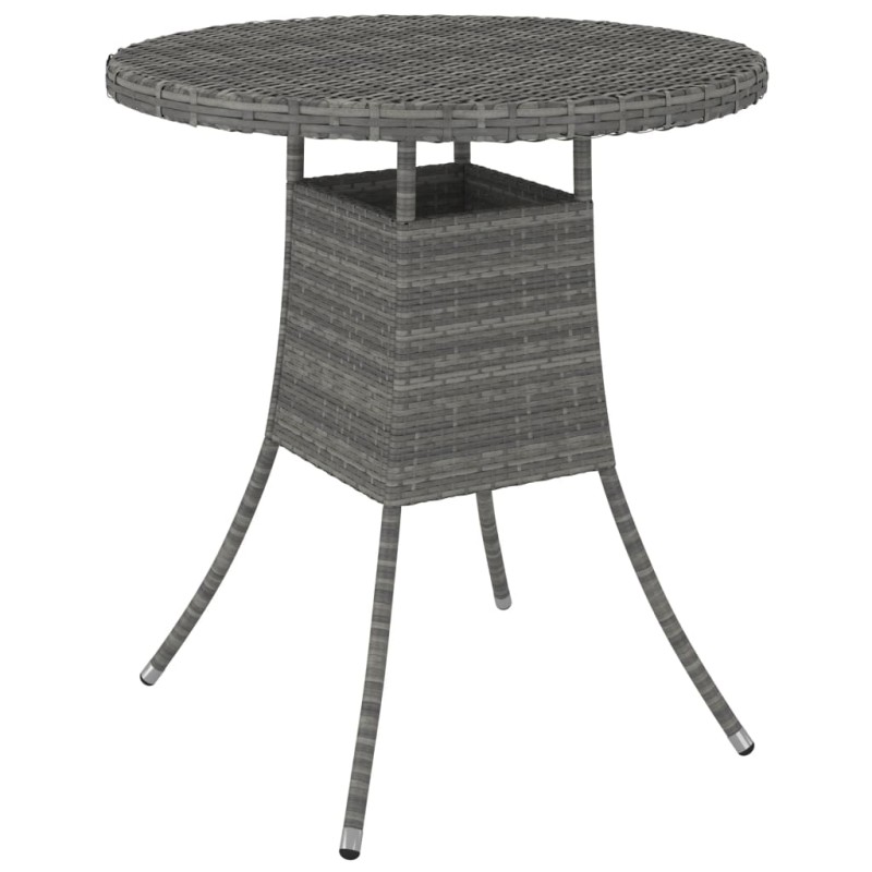 vidaXL Gartentisch Grau 70x70x73 cm Poly Rattan vidaXL Gartentisch Grau 70x70x73 cm Poly Rattan