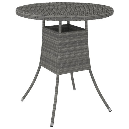 vidaXL Gartentisch Grau 70x70x73 cm Poly Rattan