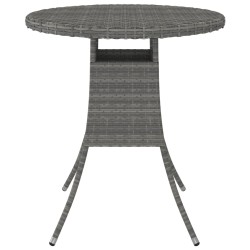vidaXL Gartentisch Grau 70x70x73 cm Poly Rattan