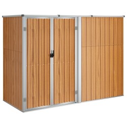 vidaXL Gerätehaus Braun 225x89x161 cm Verzinkter Stahl