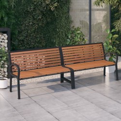vidaXL Doppel-Gartenbank 251 cm Stahl und WPC