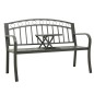vidaXL Gartenbank mit Tisch Grau 120 cm Stahl vidaXL Gartenbank mit Tisch Grau 120 cm Stahl