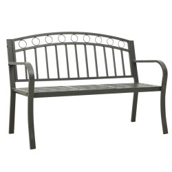 vidaXL Gartenbank mit Tisch Grau 120 cm Stahl