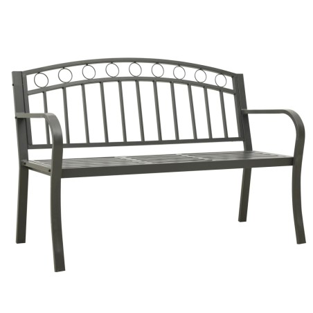 vidaXL Gartenbank mit Tisch Grau 120 cm Stahl