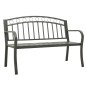 vidaXL Gartenbank mit Tisch Grau 120 cm Stahl vidaXL Gartenbank mit Tisch Grau 120 cm Stahl