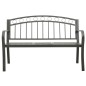 vidaXL Gartenbank mit Tisch Grau 120 cm Stahl vidaXL Gartenbank mit Tisch Grau 120 cm Stahl