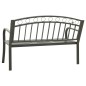 vidaXL Gartenbank mit Tisch Grau 120 cm Stahl vidaXL Gartenbank mit Tisch Grau 120 cm Stahl