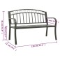 vidaXL Gartenbank mit Tisch Grau 120 cm Stahl vidaXL Gartenbank mit Tisch Grau 120 cm Stahl