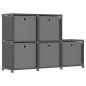 vidaXL Würfel-Regal mit Boxen 5 Fächer Grau 103x30x72,5 cm Stoff vidaXL Würfel-Regal mit Boxen 5 Fächer Grau 103x30x72,5 cm Stoff