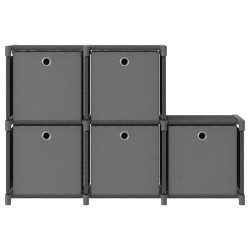 vidaXL Würfel-Regal mit Boxen 5 Fächer Grau 103x30x72,5 cm Stoff