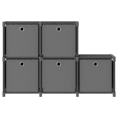 vidaXL Würfel-Regal mit Boxen 5 Fächer Grau 103x30x72,5 cm Stoff