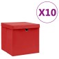 vidaXL Aufbewahrungsboxen mit Deckeln 10 Stk. 28x28x28 cm Rot vidaXL Aufbewahrungsboxen mit Deckeln 10 Stk. 28x28x28 cm Rot