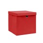 vidaXL Aufbewahrungsboxen mit Deckeln 10 Stk. 28x28x28 cm Rot vidaXL Aufbewahrungsboxen mit Deckeln 10 Stk. 28x28x28 cm Rot