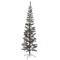 vidaXL Schlanker Weihnachtsbaum Schwarz 210 cm 