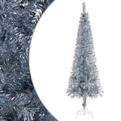 vidaXL Schlanker Weihnachtsbaum Silbern 240 cm 