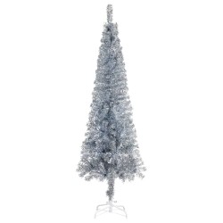 vidaXL Schlanker Weihnachtsbaum Silbern 240 cm 