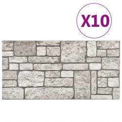 vidaXL 3D-Wandpaneele 10 Stk. Grau Backstein-Optik EPS
