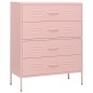 vidaXL Kommode Rosa 80x35x101,5 cm Stahl vidaXL Kommode Rosa 80x35x101,5 cm Stahl