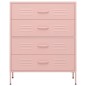 vidaXL Kommode Rosa 80x35x101,5 cm Stahl vidaXL Kommode Rosa 80x35x101,5 cm Stahl