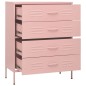 vidaXL Kommode Rosa 80x35x101,5 cm Stahl vidaXL Kommode Rosa 80x35x101,5 cm Stahl
