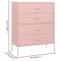 vidaXL Kommode Rosa 80x35x101,5 cm Stahl vidaXL Kommode Rosa 80x35x101,5 cm Stahl