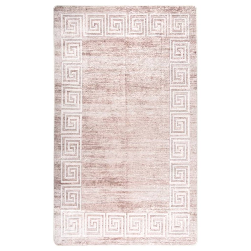 vidaXL Teppich Waschbar 120x180 cm Beige Rutschfest vidaXL Teppich Waschbar 120x180 cm Beige Rutschfest