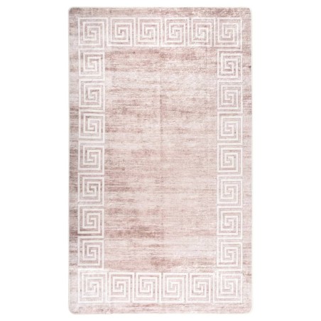 vidaXL Teppich Waschbar 120x180 cm Beige Rutschfest