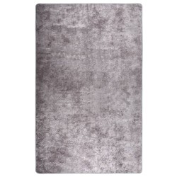 vidaXL Teppich Waschbar 160x230 cm Grau Rutschfest