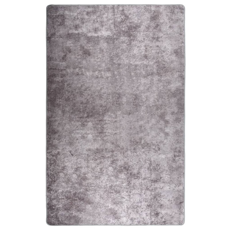 vidaXL Teppich Waschbar 160x230 cm Grau Rutschfest vidaXL Teppich Waschbar 160x230 cm Grau Rutschfest