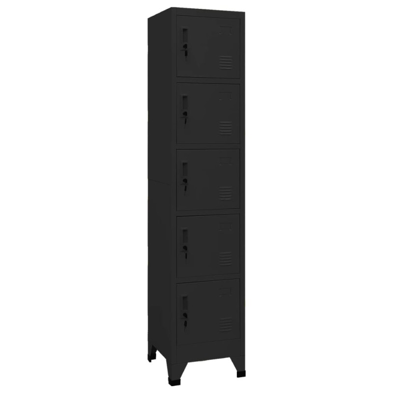 vidaXL Schließfachschrank Schwarz 38x40x180 cm Stahl vidaXL Schließfachschrank Schwarz 38x40x180 cm Stahl