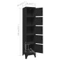 vidaXL Schließfachschrank Schwarz 38x40x180 cm Stahl vidaXL Schließfachschrank Schwarz 38x40x180 cm Stahl