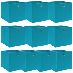 vidaXL Aufbewahrungsboxen 10 Stk. Babyblau 32x32x32 cm Stoff
