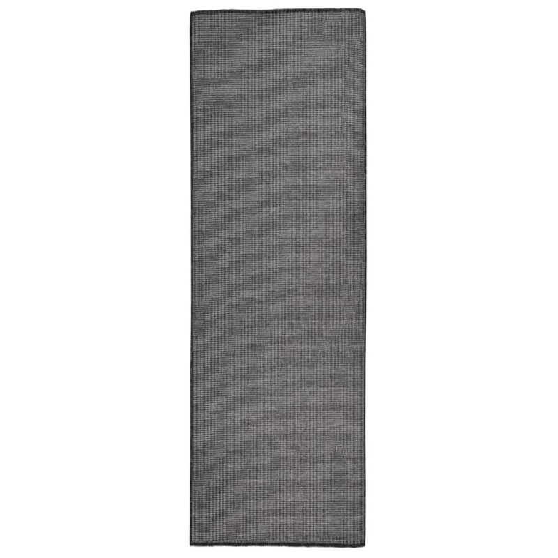 vidaXL Outdoor-Teppich Flachgewebe 80x250 cm Grau vidaXL Outdoor-Teppich Flachgewebe 80x250 cm Grau