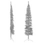 vidaXL Künstlicher Halb-Weihnachtsbaum Ständer Schlank Silbern 210 cm vidaXL Künstlicher Halb-Weihnachtsbaum Ständer Schlank Silbern 210 cm