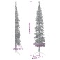 vidaXL Künstlicher Halb-Weihnachtsbaum Ständer Schlank Silbern 210 cm vidaXL Künstlicher Halb-Weihnachtsbaum Ständer Schlank Silbern 210 cm