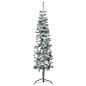 vidaXL Künstlicher Halb-Weihnachtsbaum mit Schnee Schlank 150 cm vidaXL Künstlicher Halb-Weihnachtsbaum mit Schnee Schlank 150 cm