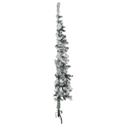 vidaXL Künstlicher Halb-Weihnachtsbaum mit Schnee Schlank 150 cm
