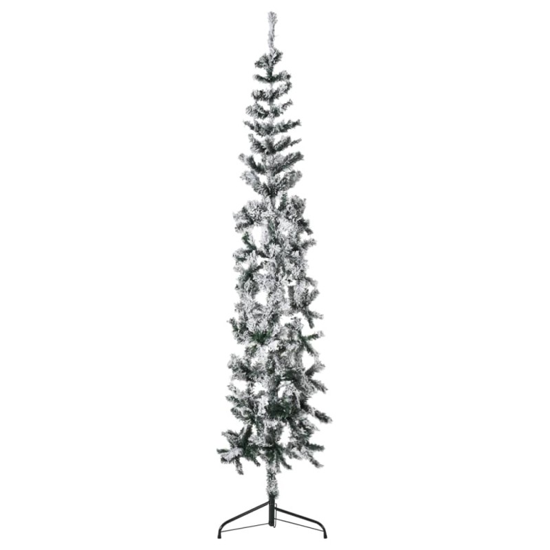 vidaXL Künstlicher Halb-Weihnachtsbaum mit Schnee Schlank 210 cm vidaXL Künstlicher Halb-Weihnachtsbaum mit Schnee Schlank 210 cm