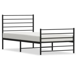 vidaXL Bettgestell mit Kopf- und Fußteil Metall Schwarz 80x200 cm