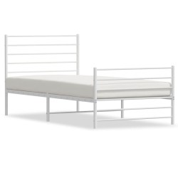 vidaXL Bettgestell mit Kopf- und Fußteil Metall Weiß 80x200 cm