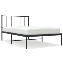 vidaXL Bettgestell mit Kopfteil Metall Schwarz 80x200 cm