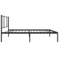 vidaXL Bettgestell mit Kopfteil Metall Schwarz 80x200 cm vidaXL Bettgestell mit Kopfteil Metall Schwarz 80x200 cm