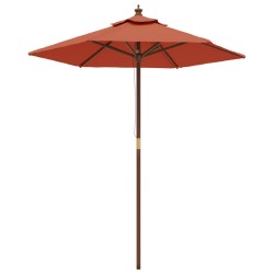 vidaXL Sonnenschirm mit Holzmast Terrakotta 196x231 cm