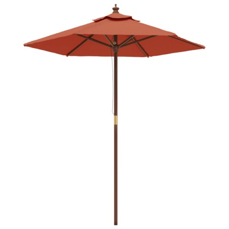 vidaXL Sonnenschirm mit Holzmast Terrakotta 196x231 cm